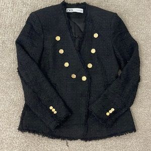Zara Black Tweed Blazer